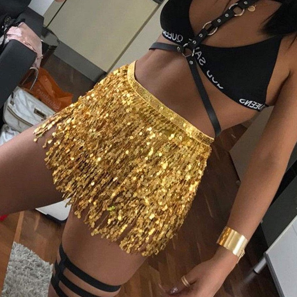 Gold sequin belt